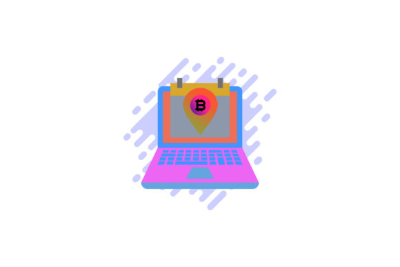 Bitcoin Icon Laptop Calendar Gray – A Modern Graphic Freebie for Small Business Branding