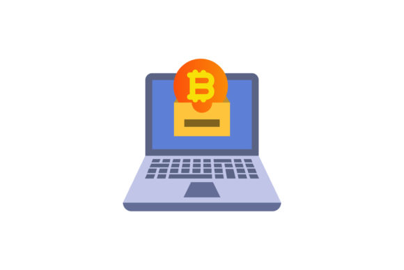 Bitcoin Icon Laptop Cardboard: A Freebie Graphic for Modern Branding