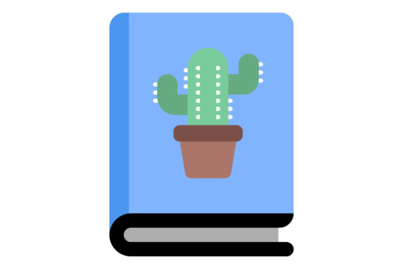 Book Icon Cactus Design Creative Vector: A Versatile Graphics Freebie for Modern Projects