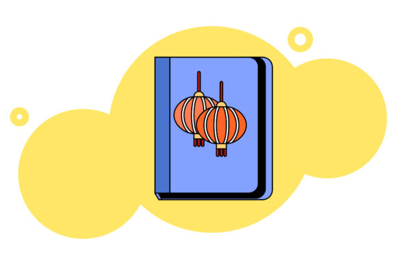 Book Icon Creative Art Lanterns Design: A Versatile Graphic for Handmade Creations