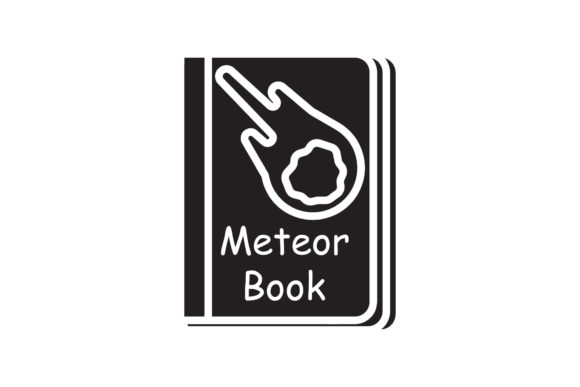 Book Icon Meteor Black Filled Art Design: A Must-Have Graphic for Handmade Creators