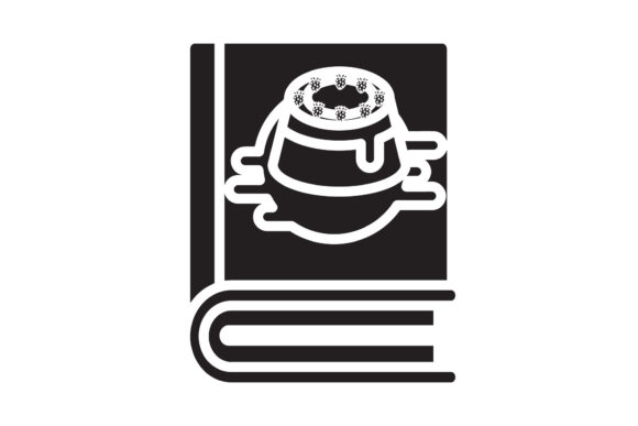 Book Icon Pudding Black Filled Design: A Versatile Graphic for Modern Branding