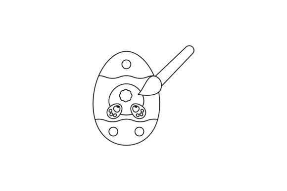 Cute Easter Icon Egg Pictorial Colorless – A Versatile Graphic Freebie for Local Business Branding