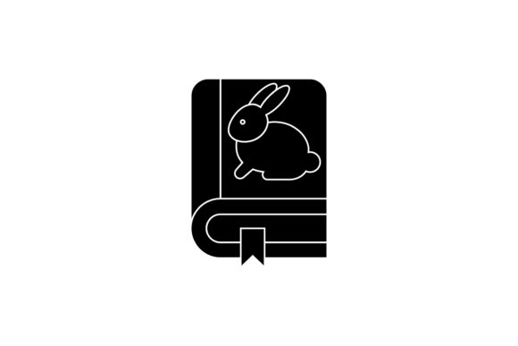 Easter Cute Icon Book Black Filled: A Versatile Graphic Design Freebie for Creative Marketers