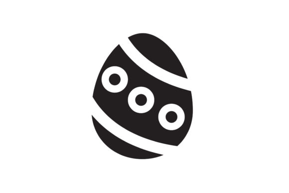 Easter Icon Donuts Black Filled Design: A Festive Graphic Asset for Local Branding