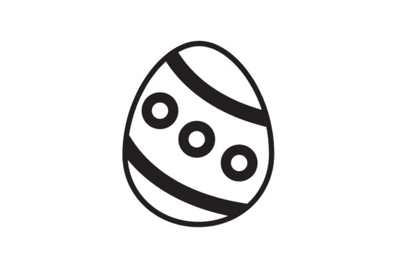 Easter Icon Donuts Black Line Design Art Review