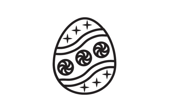 Easter Icon Egg Lollipop Black Line Art Review for Embroidery Projects