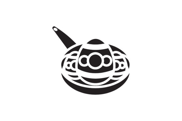 Easter Icon Pan Design Black Filled Art: A Versatile Graphic Asset for Content Creators