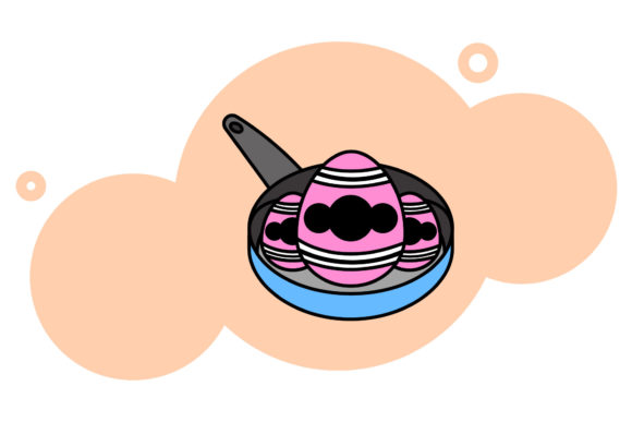 Easter Icon Vector Creative Pan Design: A Polished Graphic for Content Creators