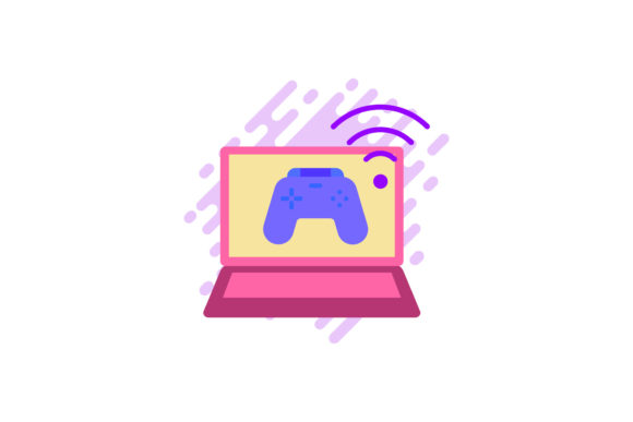 Flat Icon Laptop Joystick Purple – A Versatile Freebie for Handmade Creators