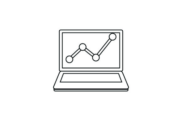 Flat Icon Laptop Systematic Colorless for Branding and Marketing