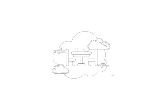 House Dining Table Cloud Coloring Page – A Versatile Graphic Design Asset for Content Creators