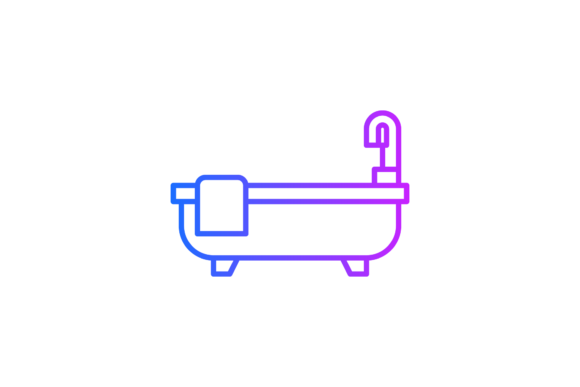 House Icon Bathtub Shower Line Gradient: A Versatile Graphic Design Freebie