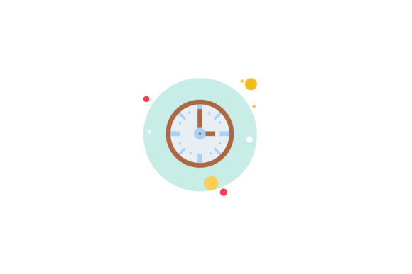House Icon Clock Time Circle Blue Review for Embroidery Projects