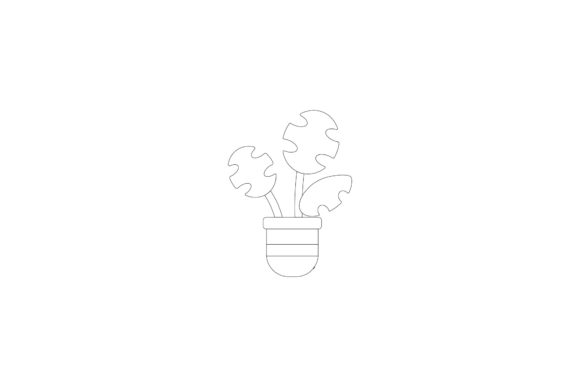 House Plant Leaf Pot Coloring Page as a Versatile Graphic Design Asset