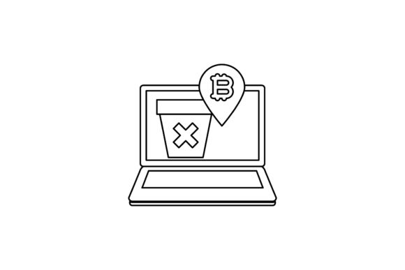 Laptop Icon Bitcoin Trash Coloring Page – A Freebie for Creative Web Designers