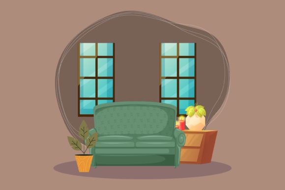 Living Room Interior Graphics for Creative Freebies and Professional Projects