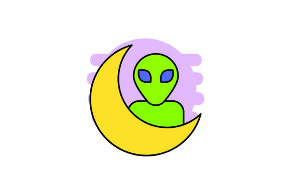 Space Icon Cute Aliens Color Outline: A Playful Graphic Design Freebie for Local Businesses