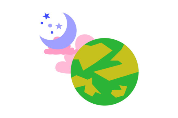 Space Icon Cute Purple Moon and Planet Review for Real Projects