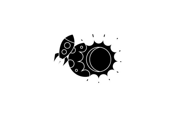 Space Icon Cute Sun Black Filled: A Versatile Freebie for Local Business Graphics