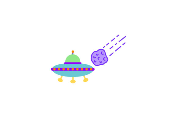 Space Icon Cute UFO: A Versatile Graphic Design Freebie for Creative Projects