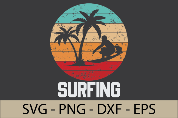 Surfing Design: A Versatile Graphic for Crafts and Merch