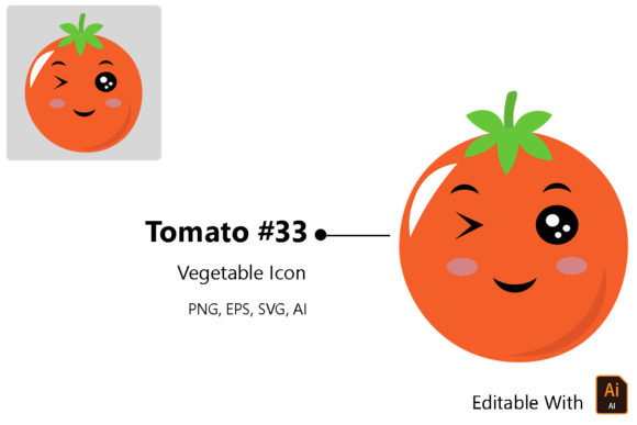 Vegetable Emoji - Tomato 33: A Versatile Graphic Freebie for Local Business Branding
